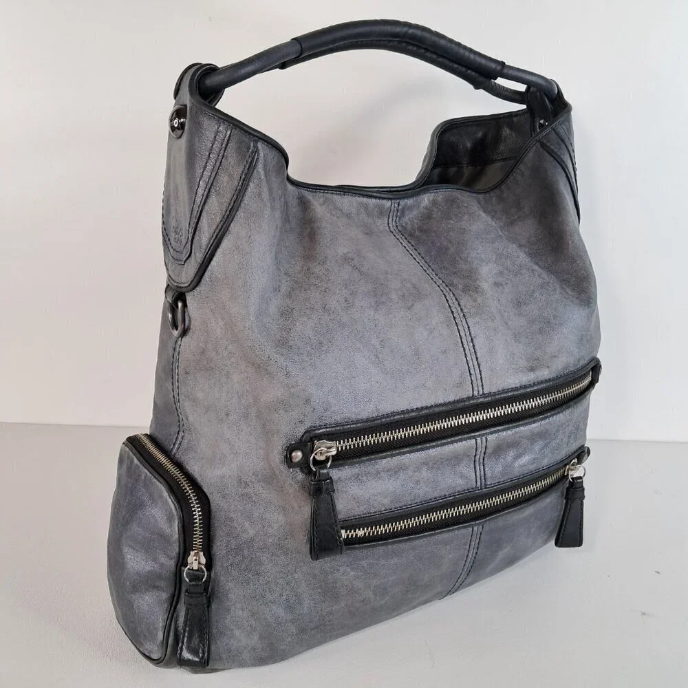 Coach Cambridge Gray Leather Large Hobo Bag 14084